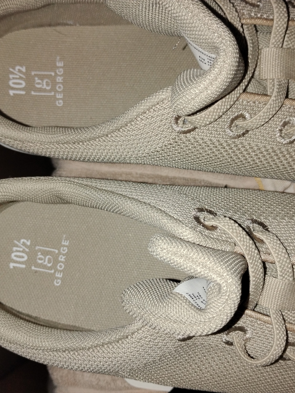 George Women's Casual Knit Lace-Up Sneakers in Beige